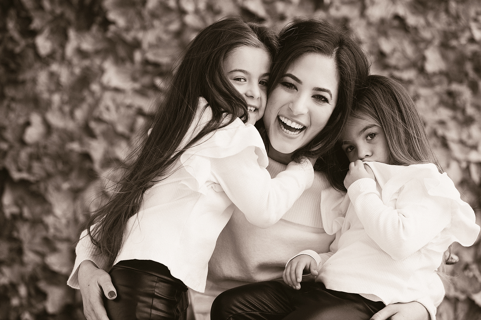 Mom-and-daughter Family Portrait Shoot in Studio by Kevin Mark Pass makeup by Storm Pass